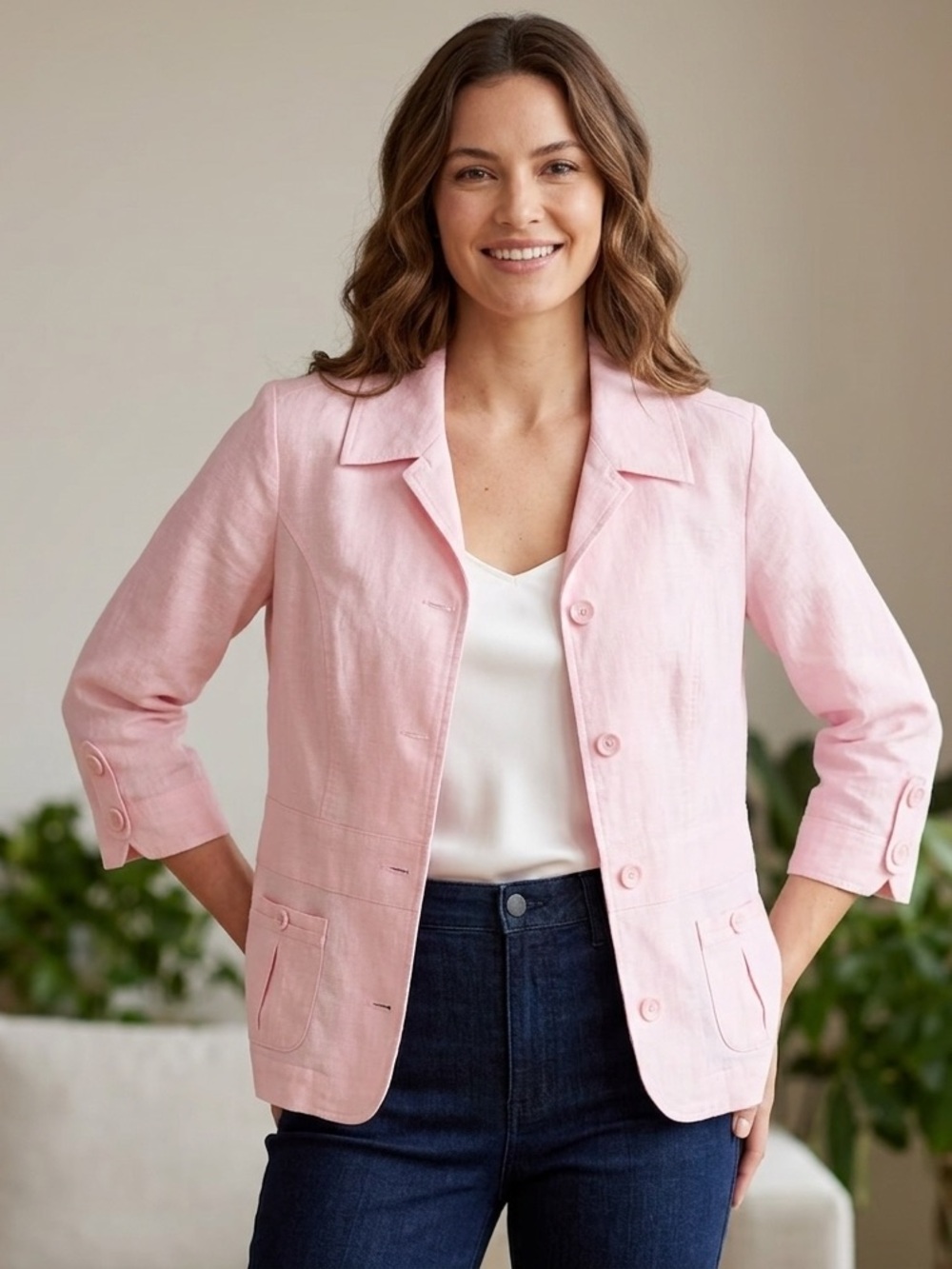 Christopher & Banks Light Pink Blazer, Women’s Size Large